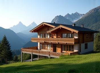 Chalet bois contemporain en montagne