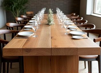 Grande table à dîner en bois brut